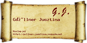 Göllner Jusztina névjegykártya